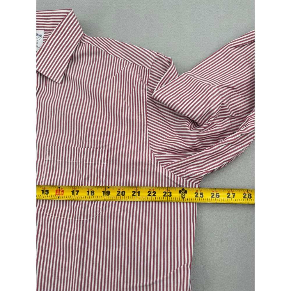 Brooks Brothers Regent Men's Long Sleeve Dress Shirt 17.5 32/33 Red Striped - Picture 8 of 9